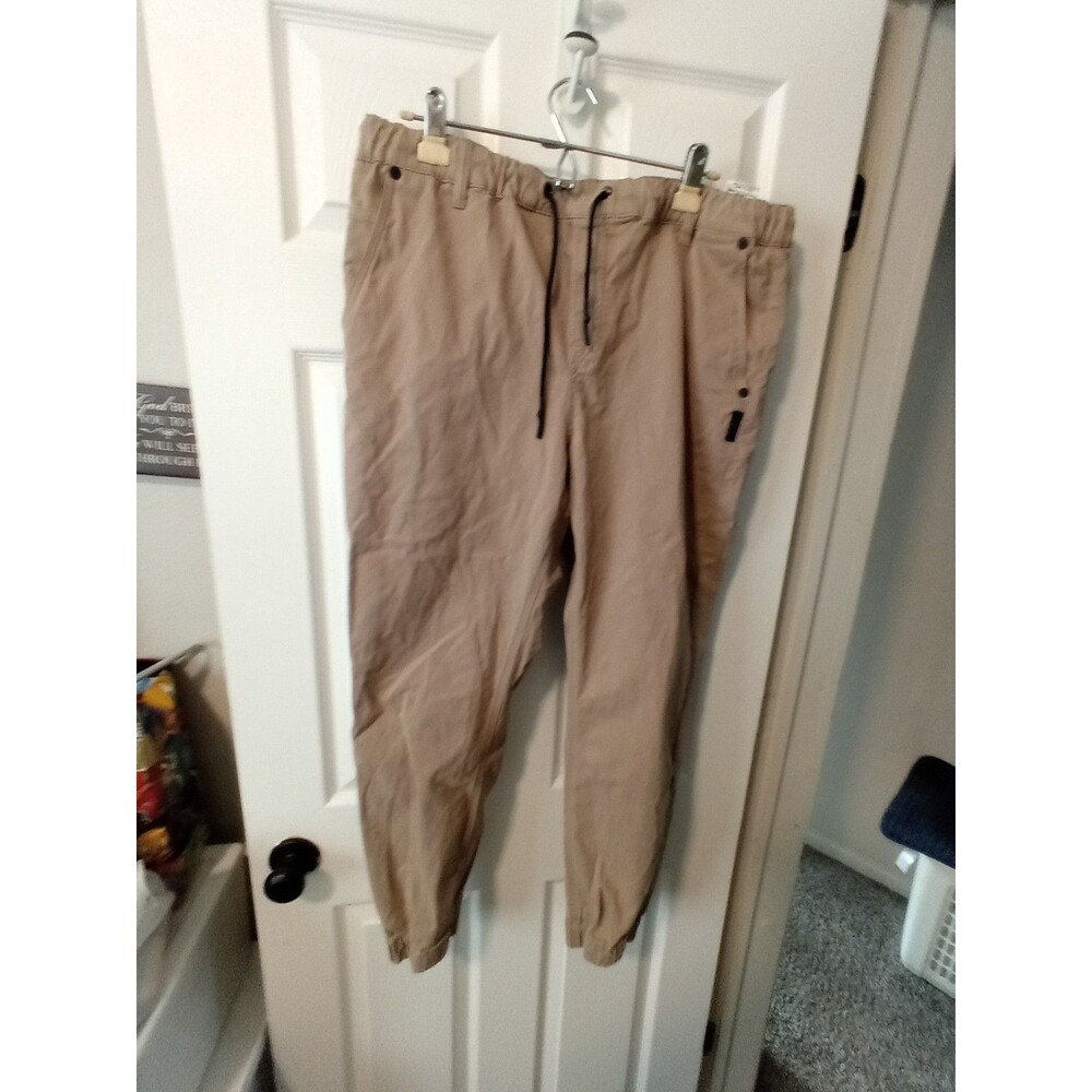 Silver Jeans Co Pants Mens XL Khaki Beige Fowler Stretch Casual Draw String